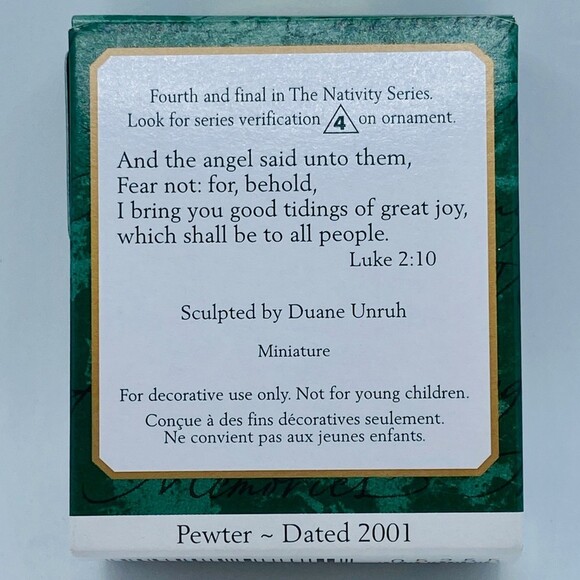 Hallmark Keepsake Ornament Minature The Nativity Pewter Dated 2001 with Box - Picture 3 of 6